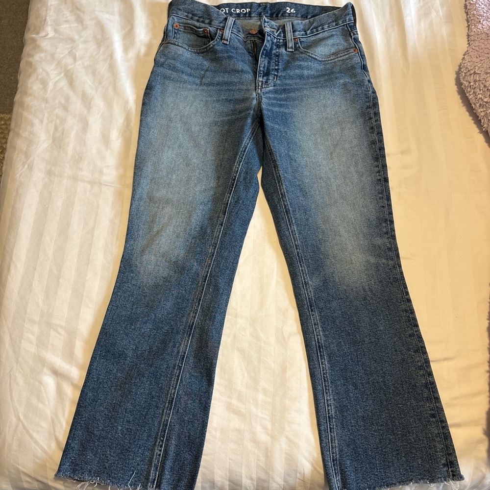 J. Crew Medium Blue High-Rise Flare Jeans